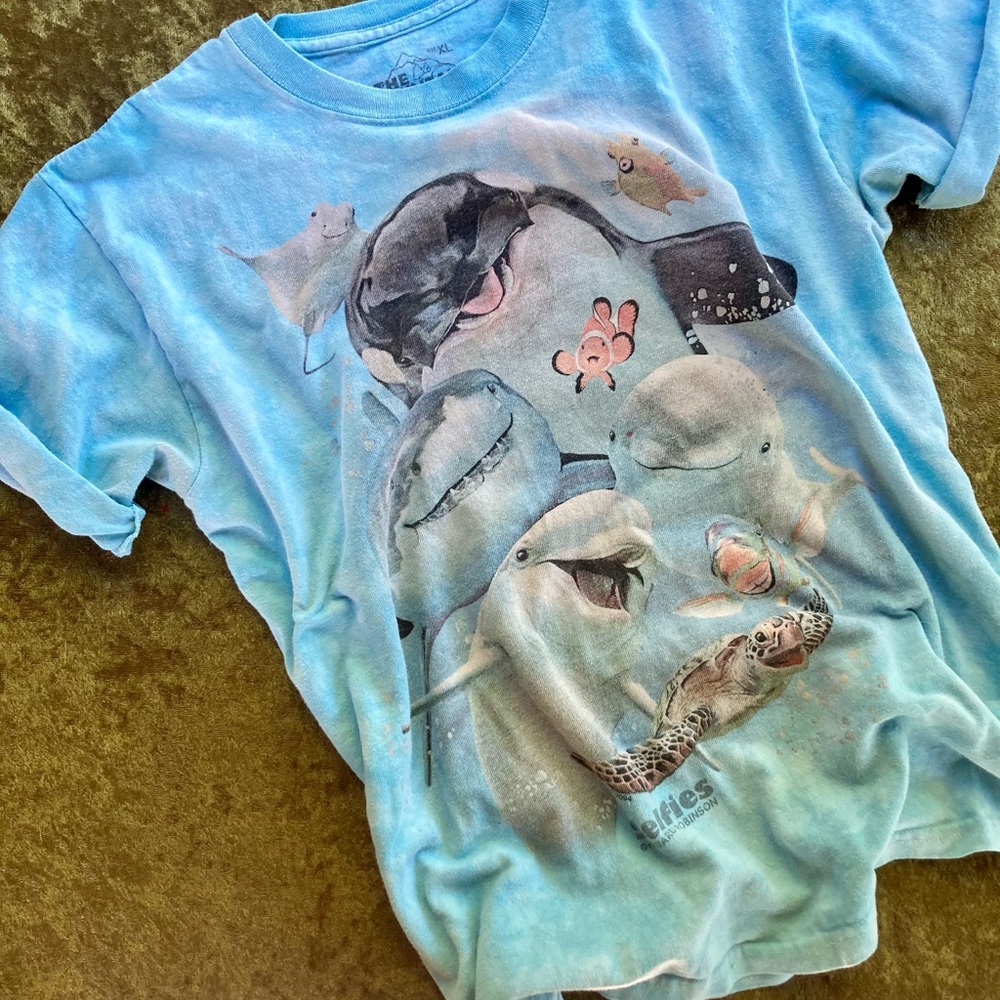 Aquatic Animal Selfie Tie Dye T-shirt